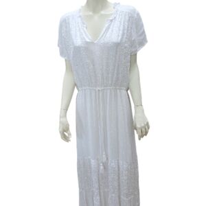 Sonoma White Peasant Style Maxi Dress